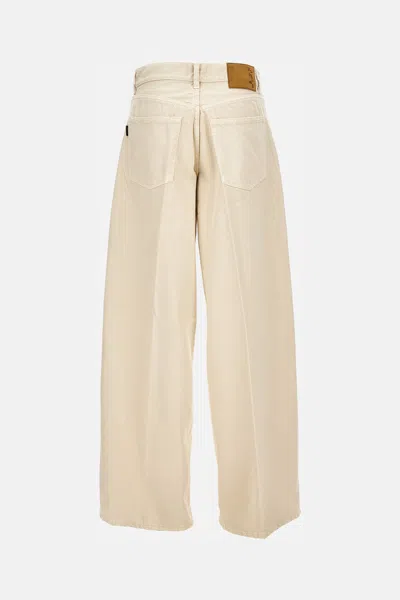 Haikure Oversized Velvet Trousers Belt Loops In Brown