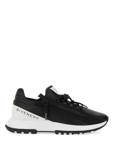 Givenchy Spectre Runner Leather Sneakers With 4g Side Zip Detail In Black