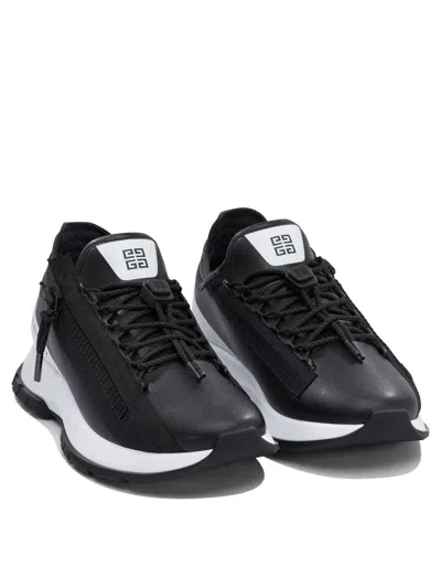 Givenchy Spectre Runner Leather Sneakers With 4g Side Zip Detail In Black