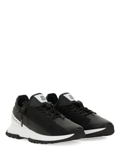 Givenchy Spectre Runner Leather Sneakers With 4g Side Zip Detail In Black
