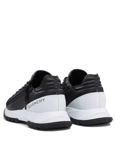 Givenchy Spectre Runner Leather Sneakers With 4g Side Zip Detail In Black