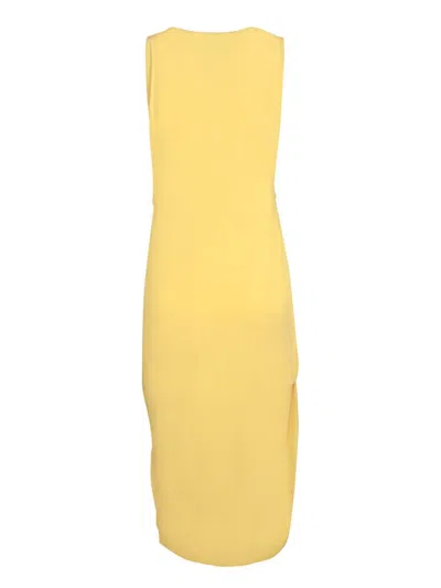 Jacquemus Women La Robe Peplum Courte Draped Dress In Yellow