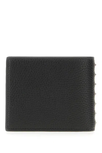 Valentino Leather Bifold Wallet In Animal Print