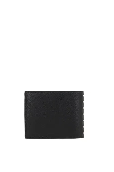 Valentino Leather Bifold Wallet In Animal Print