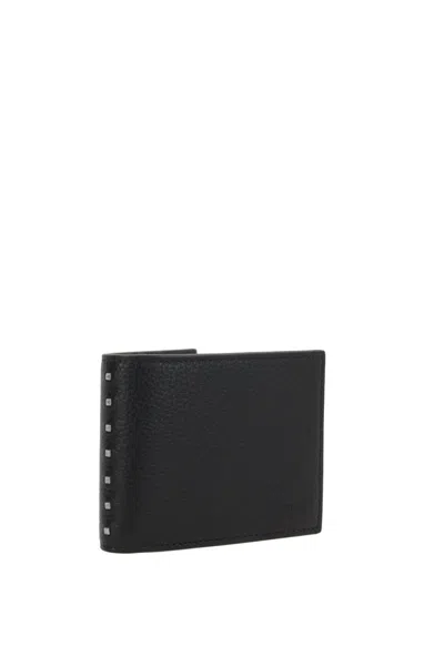 Valentino Leather Bifold Wallet In Animal Print