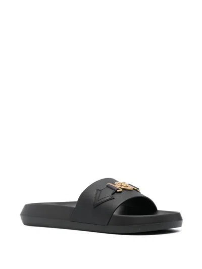 Versace Slide Sandal In Black