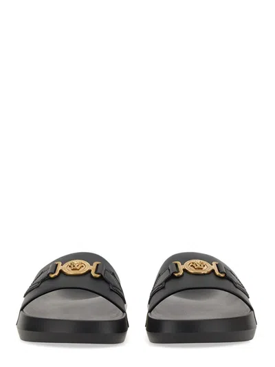 Versace Slide Sandal In Black