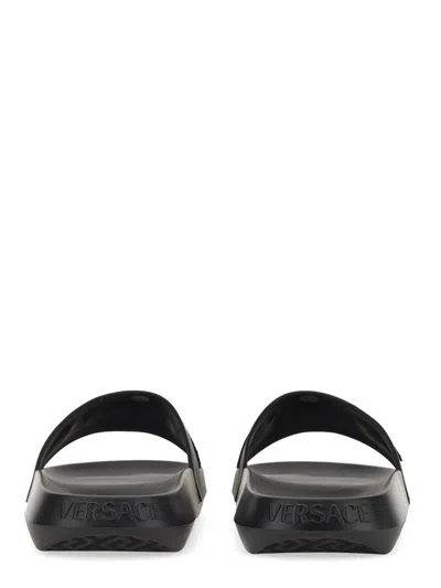 Versace Slide Sandal In Black