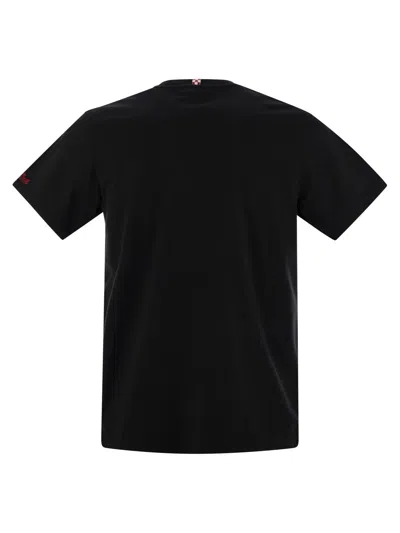 Mc2 Saint Barth Austin T Shirt With Embroidery And Breast Pocket In Black