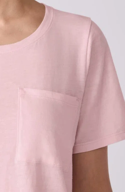 Eileen Fisher Crewneck Pocket Organic Cotton T-shirt In Pink