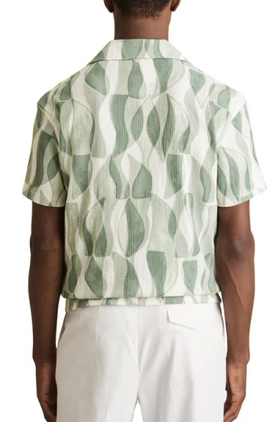 Reiss Taro Textured Printed Cuban Shirt