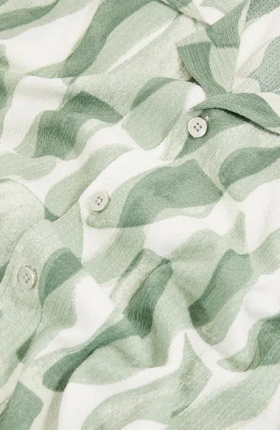 Reiss Taro Textured Printed Cuban Shirt