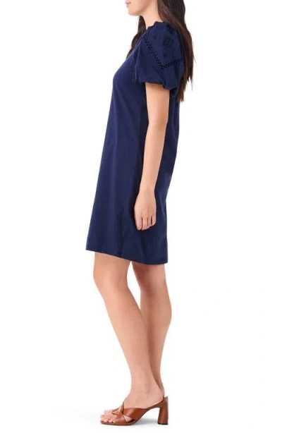 Nic + Zoe Statement Sleeve T-shirt Dress In Dark Indigo