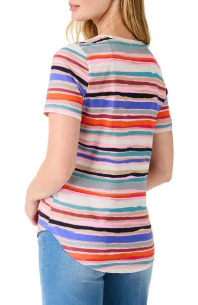 Nzt By Nic+zoe Painted Stripes Cotton & Modal T-shirt