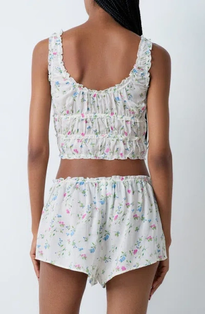 Etam Prati Ruffle Crop Pajama Camisole In Multi