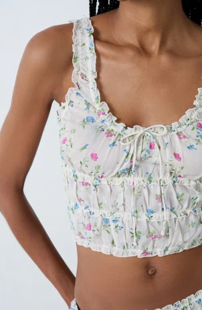 Etam Prati Ruffle Crop Pajama Camisole In Multi