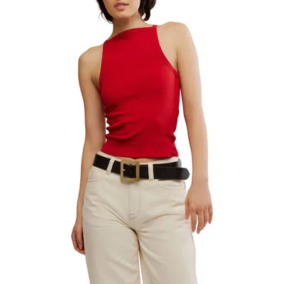 Free People Mia Rib Tank In Red