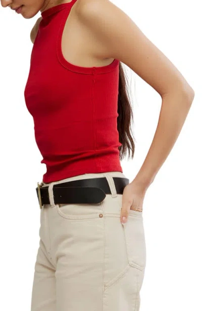 Free People Mia Rib Tank In Red