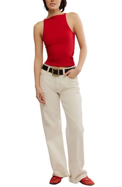 Free People Mia Rib Tank In Red
