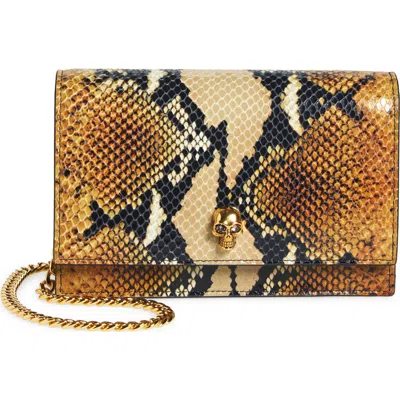 Alexander Mcqueen Mcqueen Small Skull Python Print Leather Shoulder Bag