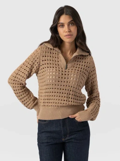 Saint + Sofia Ester Quarter Zip Knit