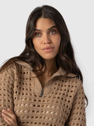 Saint + Sofia Ester Quarter Zip Knit
