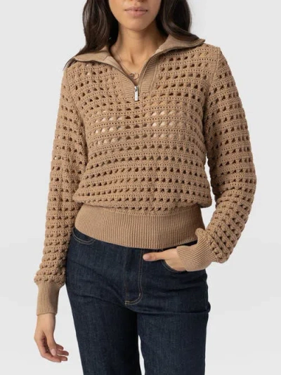 Saint + Sofia Ester Quarter Zip Knit