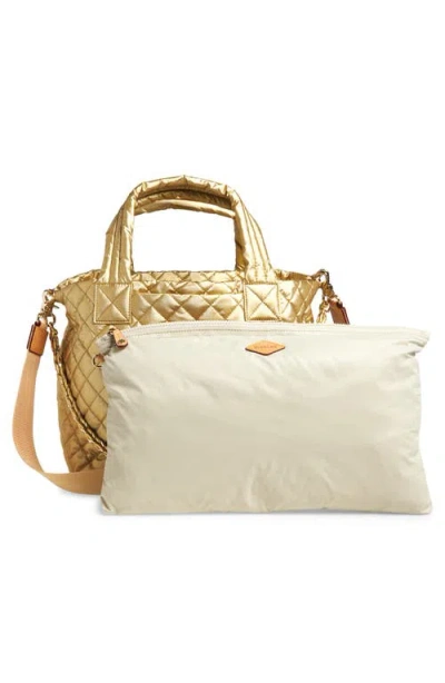 Mz Wallace Small Metro Deluxe Quilted Metallic Nylon Tote