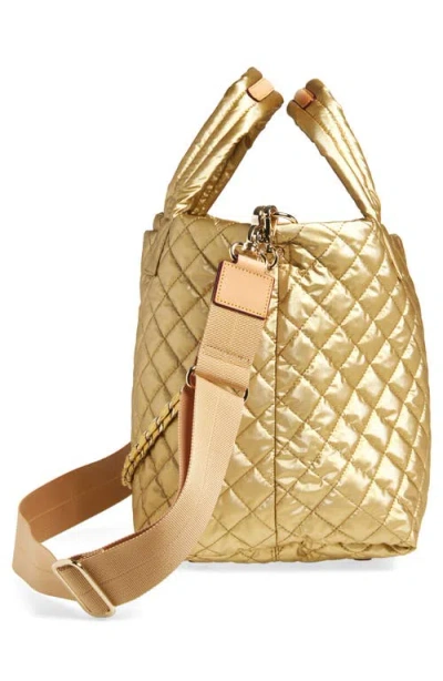 Mz Wallace Small Metro Deluxe Quilted Metallic Nylon Tote