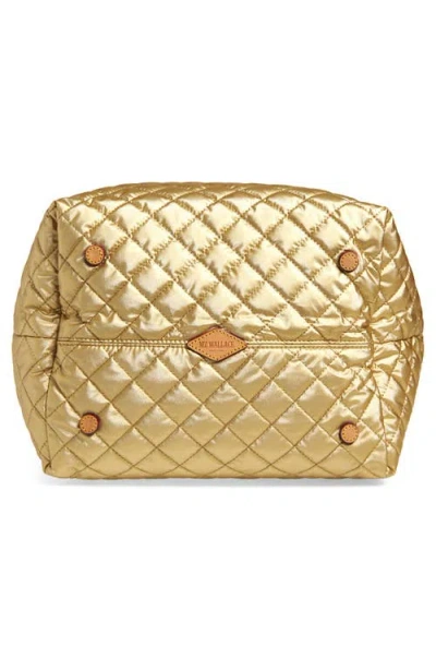 Mz Wallace Small Metro Deluxe Quilted Metallic Nylon Tote