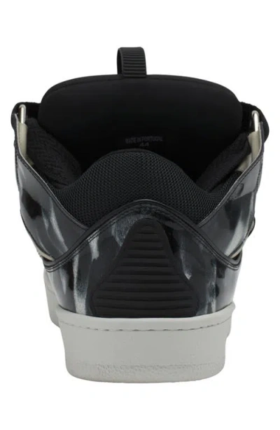 Lanvin Curb Leather Sneakers With Sparkles
