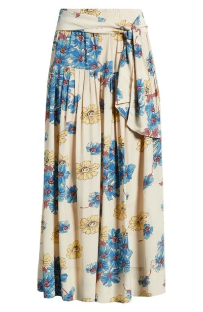 The Great . The Highland Floral Midi Skirt In Multi