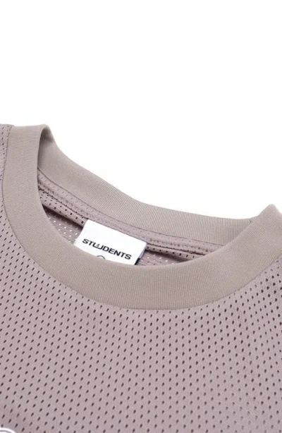 Students Bases Covered Oversize Logo Graphic Mesh T-shirt