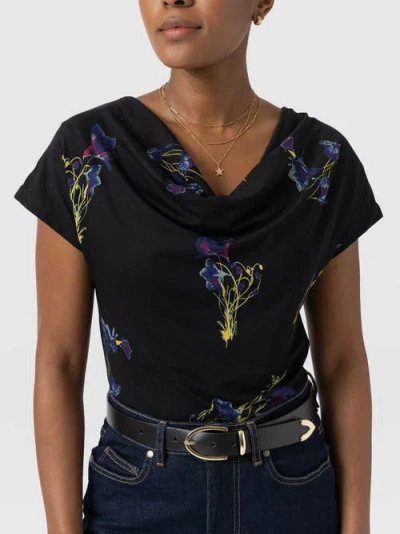 Saint + Sofia Cowl Neck Tee