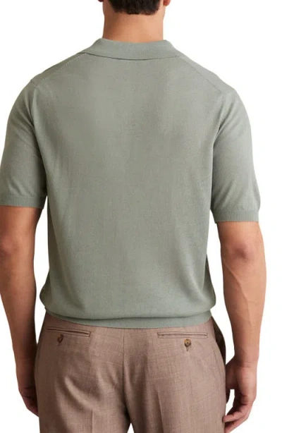 Reiss Sage Patch Pocket Knit Polo Shirt In Green