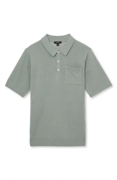 Reiss Sage Patch Pocket Knit Polo Shirt In Green