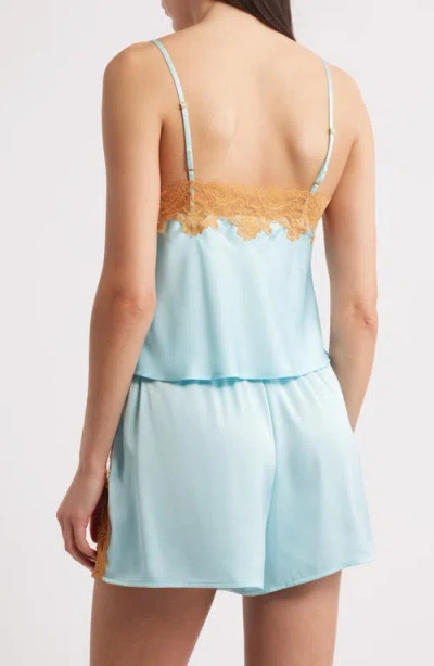 Open Edit Lace Trim Satin Short Pajamas