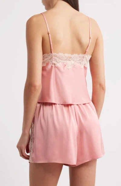 Open Edit Lace Trim Satin Short Pajamas