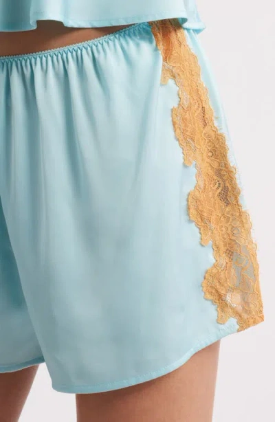 Open Edit Lace Trim Satin Short Pajamas
