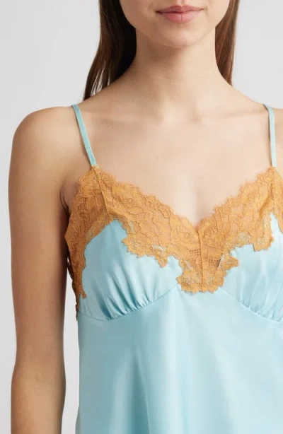 Open Edit Lace Trim Satin Short Pajamas