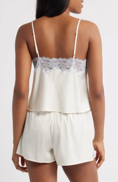 Open Edit Lace Trim Satin Short Pajamas