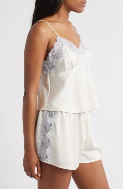 Open Edit Lace Trim Satin Short Pajamas