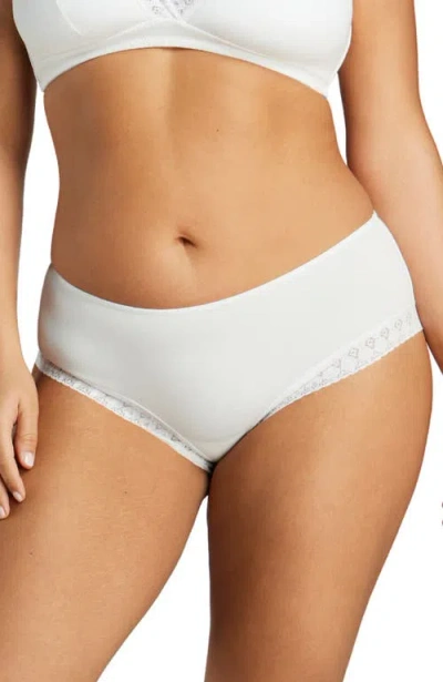 Siella Organic Cotton Lace Cheeky In White