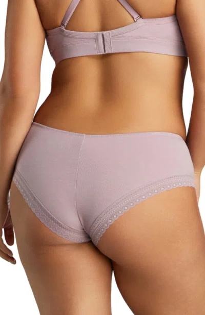 Siella Organic Cotton Lace Cheeky In Neutral