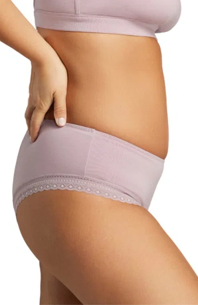 Siella Organic Cotton Lace Cheeky In Neutral