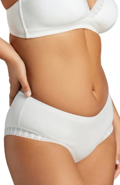 Siella Organic Cotton Lace Cheeky In White