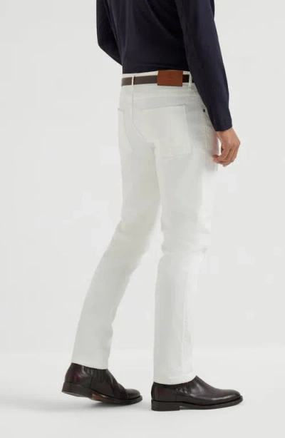 Brunello Cucinelli Garment-dyed Trousers In White