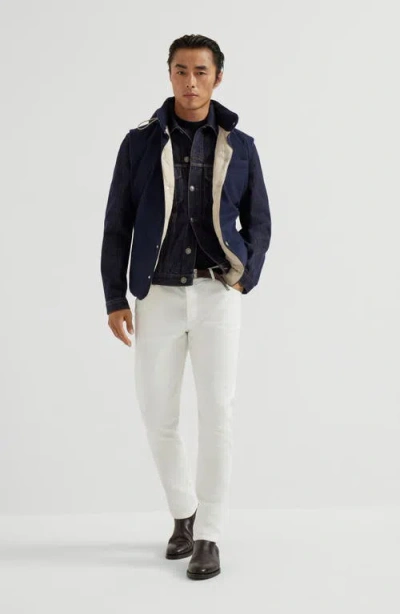 Brunello Cucinelli Garment-dyed Trousers In White