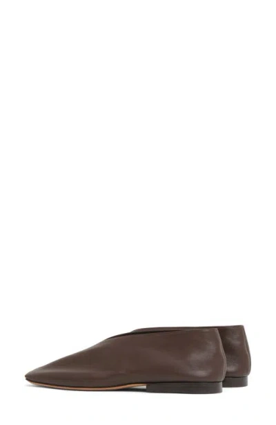 Mansur Gavriel Square Soft V Flats Chocolate