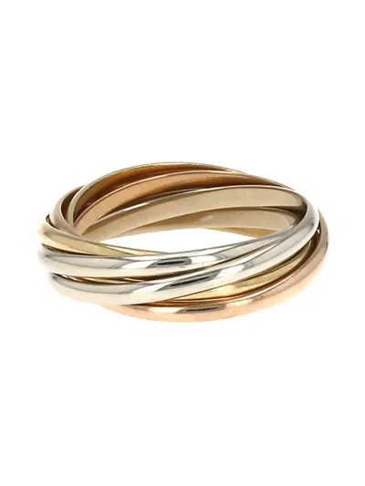 Pre-owned Cartier 18k Yellow Rose And White Gold Trinity Ring